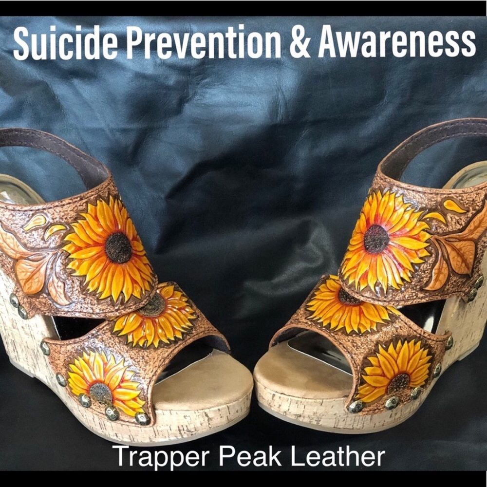 Sunflower Sandals size 8.  For Suicide Prevention